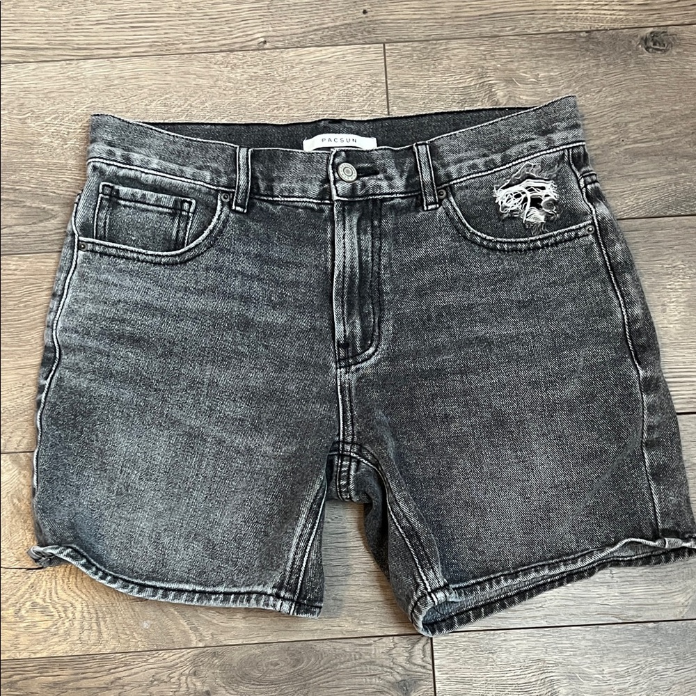 Women's Black Denim Shorts PacSun Baggy BF
